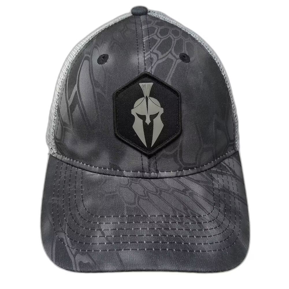 Kryptek Trucker Hat Gray Black OS Camo Spartan Helmet Mesh Snapback Adjustable